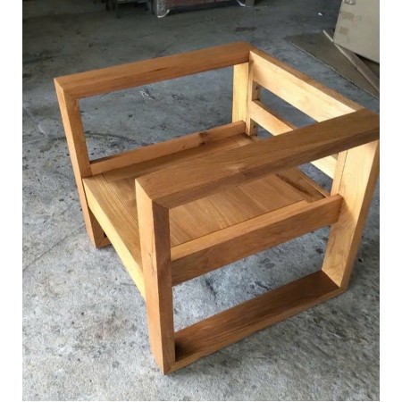 Square Oak : Ghế Sofa Đơn Gỗ Sồi Kèm Nệm